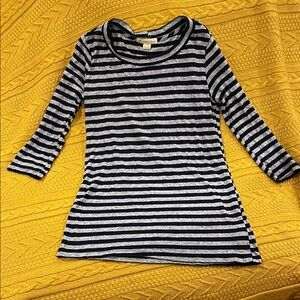 Vintage Striped Blue and Gray Top